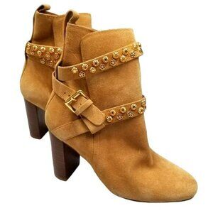 See by Chloe Leon Bootie in Sabbia, Leather 3.5 in stacked heel  Size 38 NWOB‎